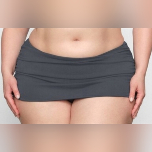 ❤NWT SKIMS 2 Piece Swim Bandeau Top Sculpting Foldover Bikini Bottom GUNMETAL 3X - Picture 3 of 13